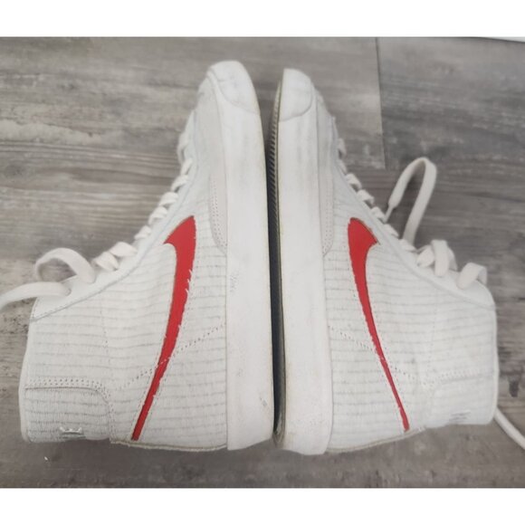 Nike By You ID Blazer Mid 77 Women's Sz. 6 Light Grey / Red - Picture 7 of 9